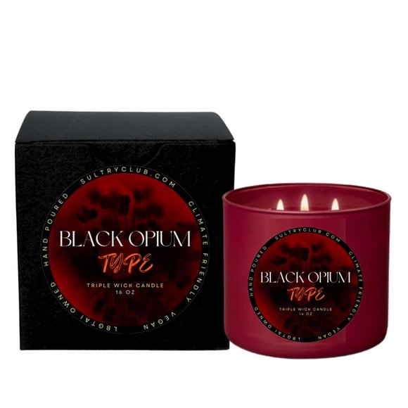 Black Opium 3 Wick Candle (Our Version) - Picture 2 of 2